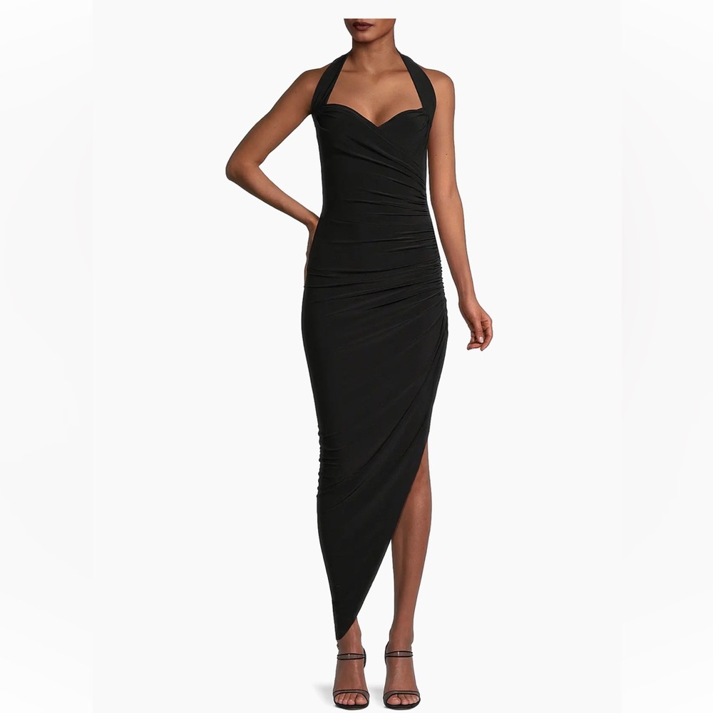 Norma Kamali Cayla Draped Asymmetric Jersey Gown